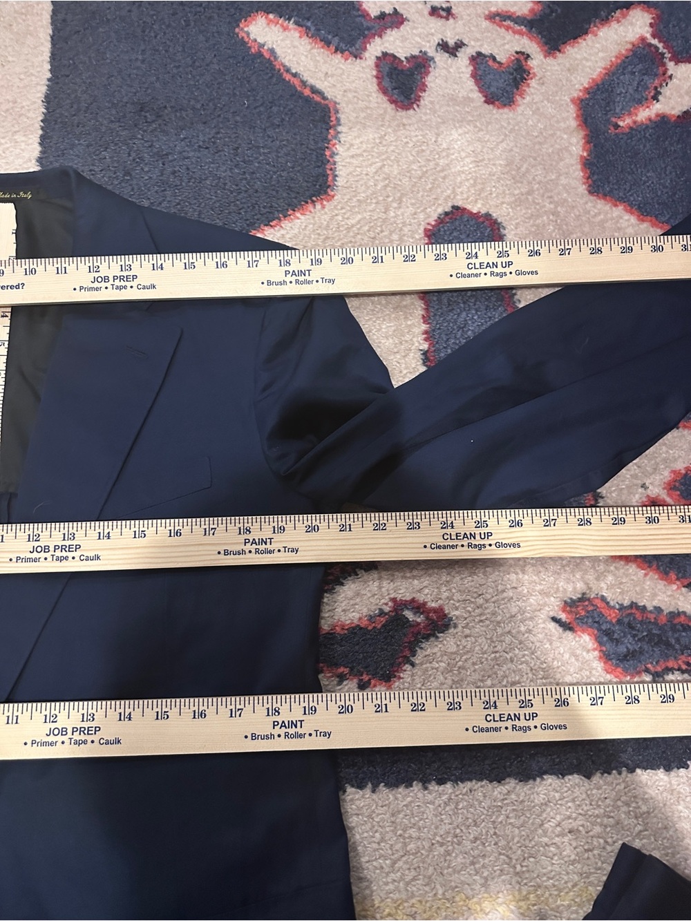 Hand made in Italy Hadleigh’s Men's Classic 100% Cotton Navy Two-Piece Suit - Picture 3 of 14